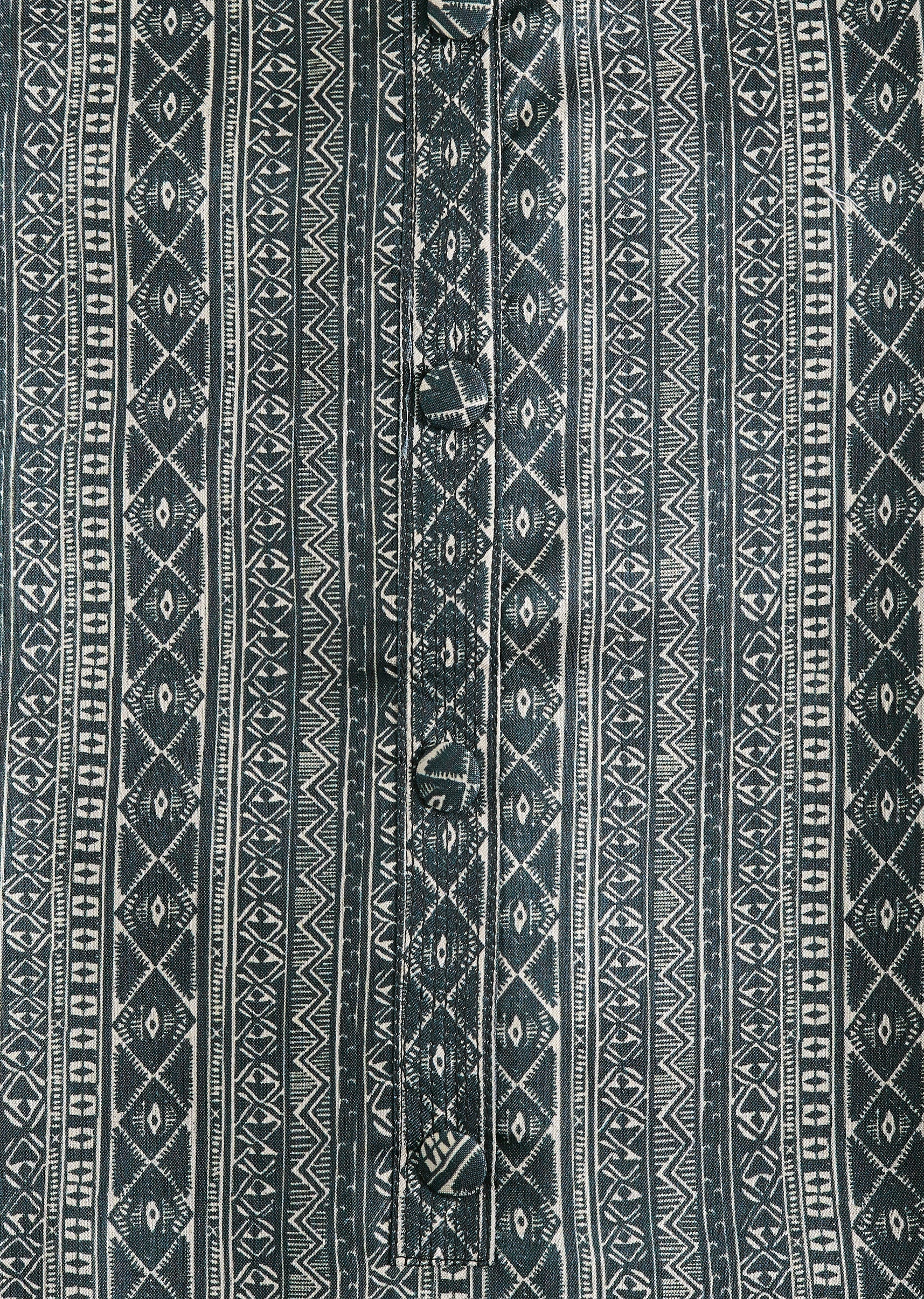Midnight Black Cotton Printed Unstitched Suit Set