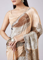 Multicolor Abstract Print Saree with Blouse