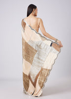 Multicolor Abstract Print Saree with Blouse