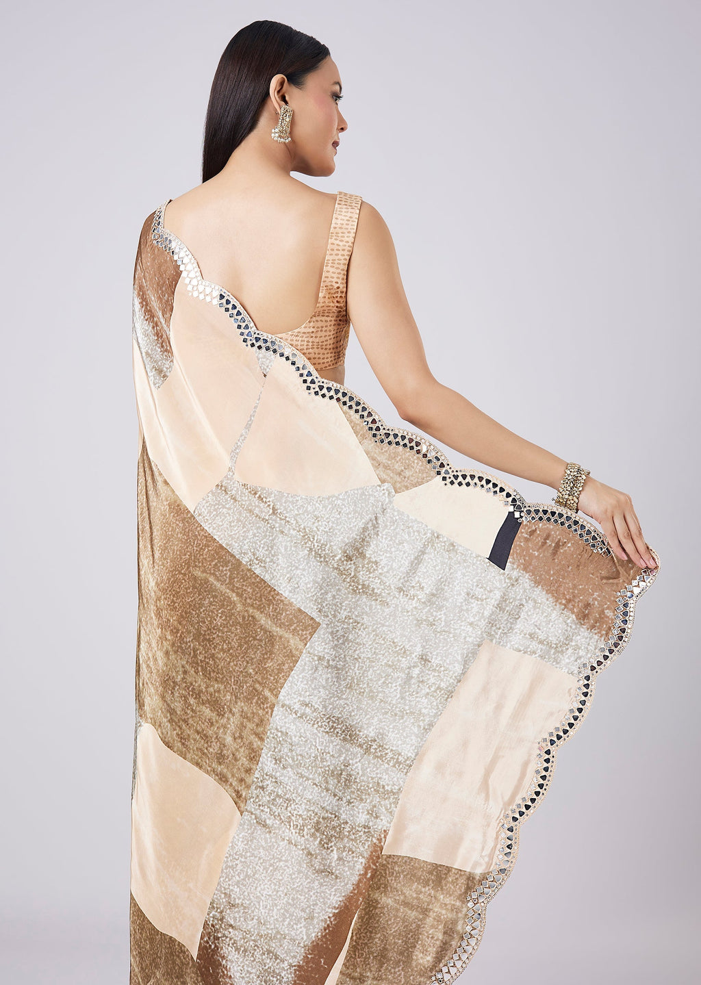 Multicolor Abstract Print Saree with Blouse