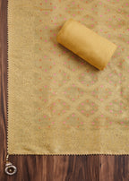 Mustard Yellow Chanderi Unstitched Suit