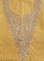 Mustard Yellow Chanderi Unstitched Suit