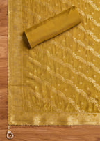 Mustard Yellow Chanderi Unstitched Suit With Dupatta