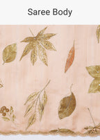 Peach Floral Printed Saree with Blouse