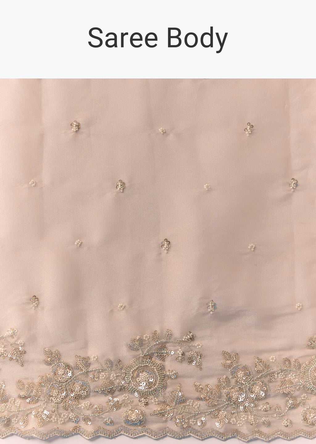 Peach Tissue Organza Cutwork Saree with Unstitched Blouse Fabric
