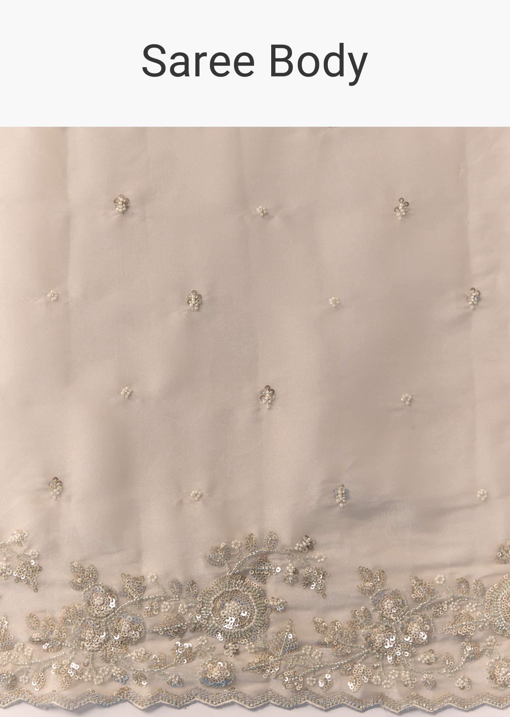 Peach Tissue Organza Cutwork Saree with Unstitched Blouse Fabric
