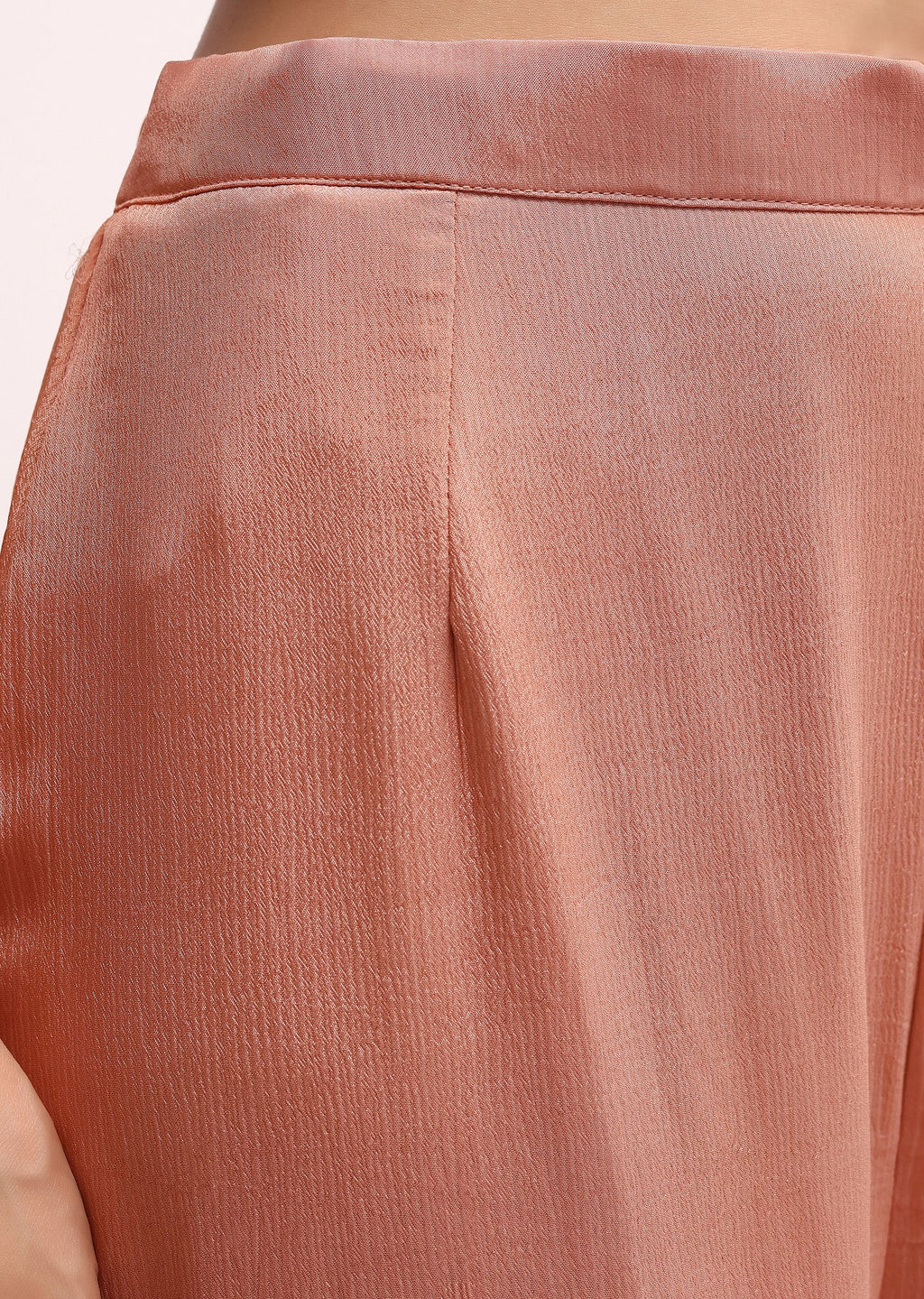 Peach Embroidered Kurta Sharara Set