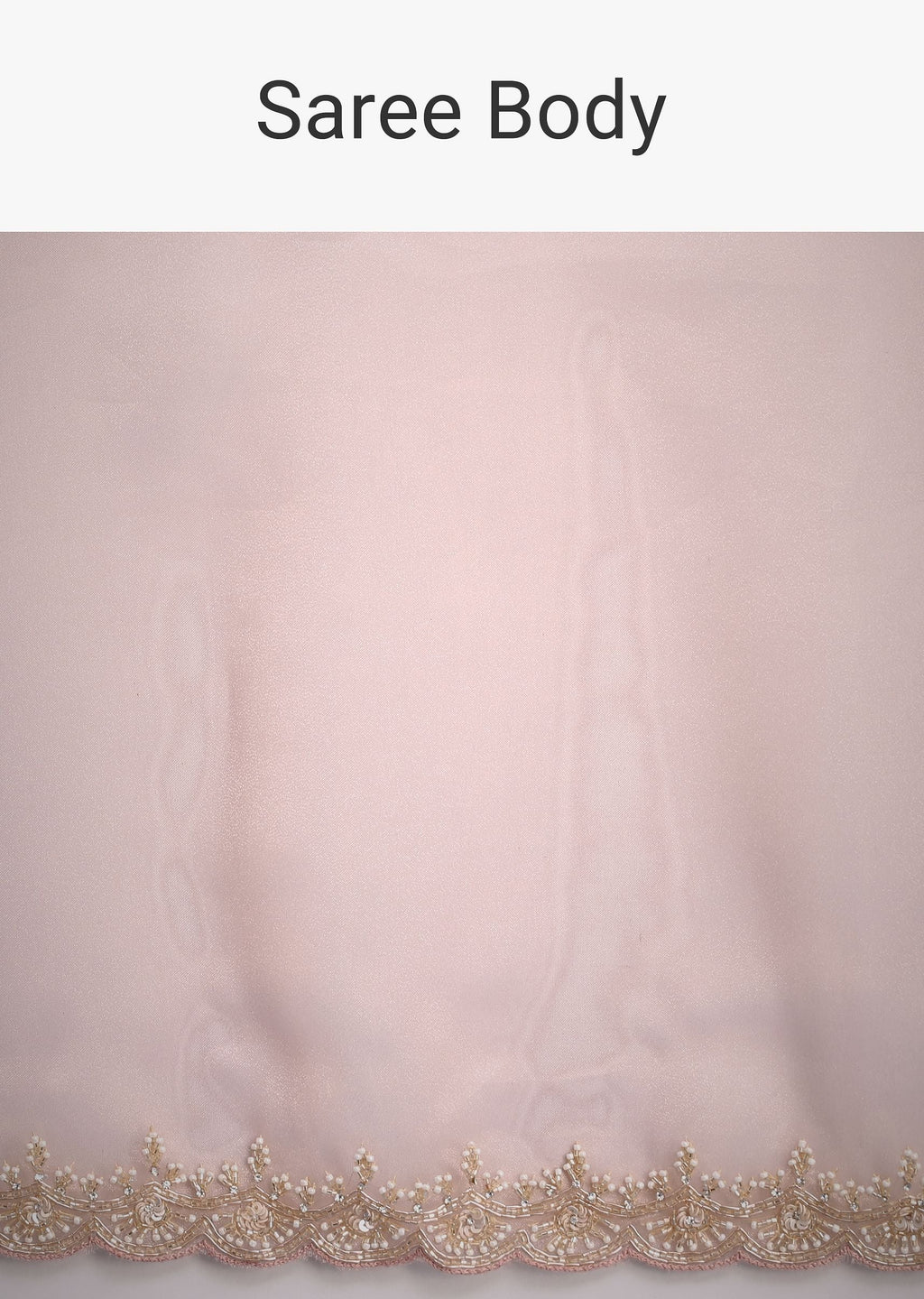 Peach Tissue Silk Cutdana Work Saree With Embellished Scallop Border