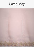 Peach Tissue Silk Cutdana Work Saree With Embellished Scallop Border