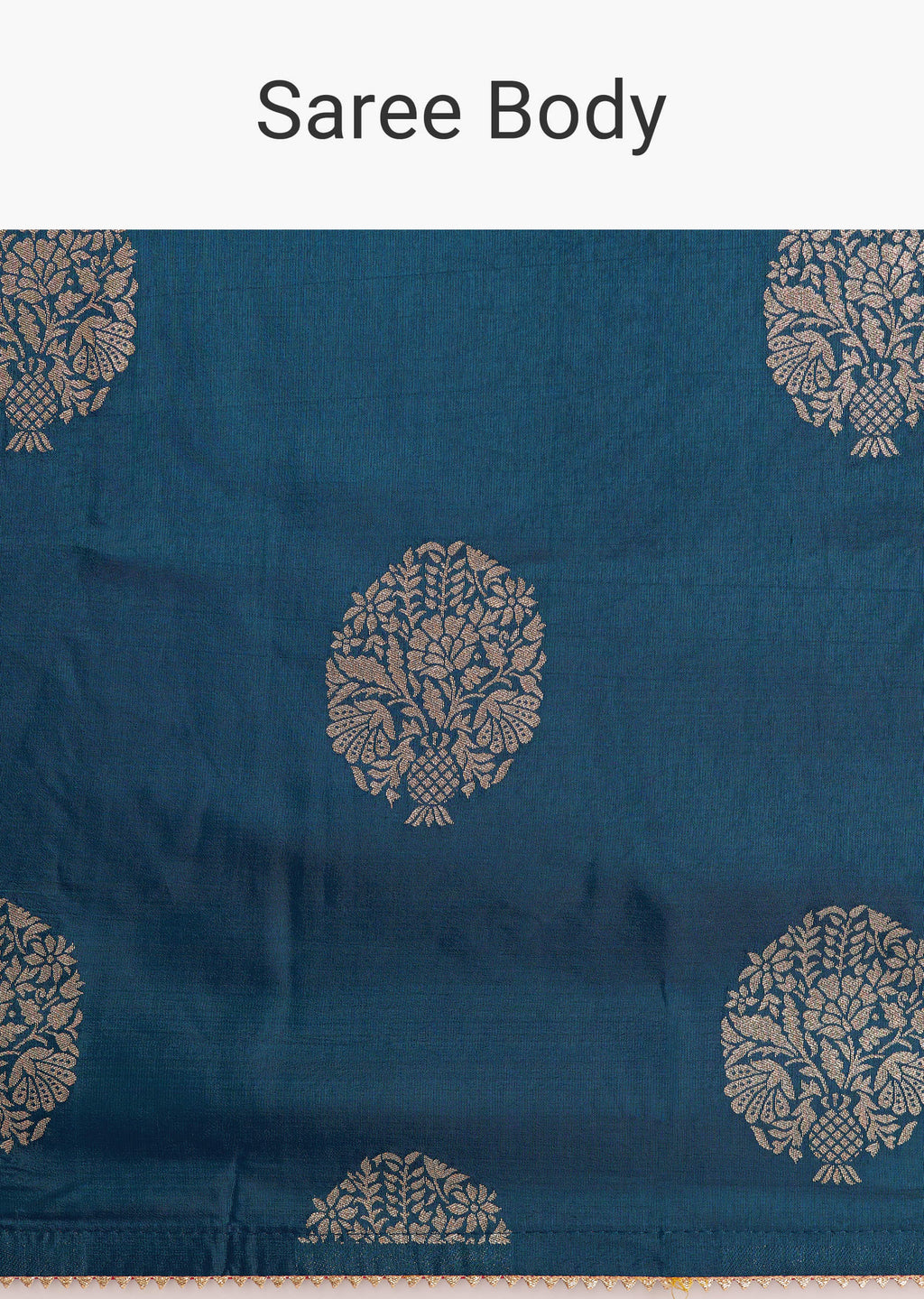 Peacock Blue Dola Silk Brocade Saree With Gotapatti Border
