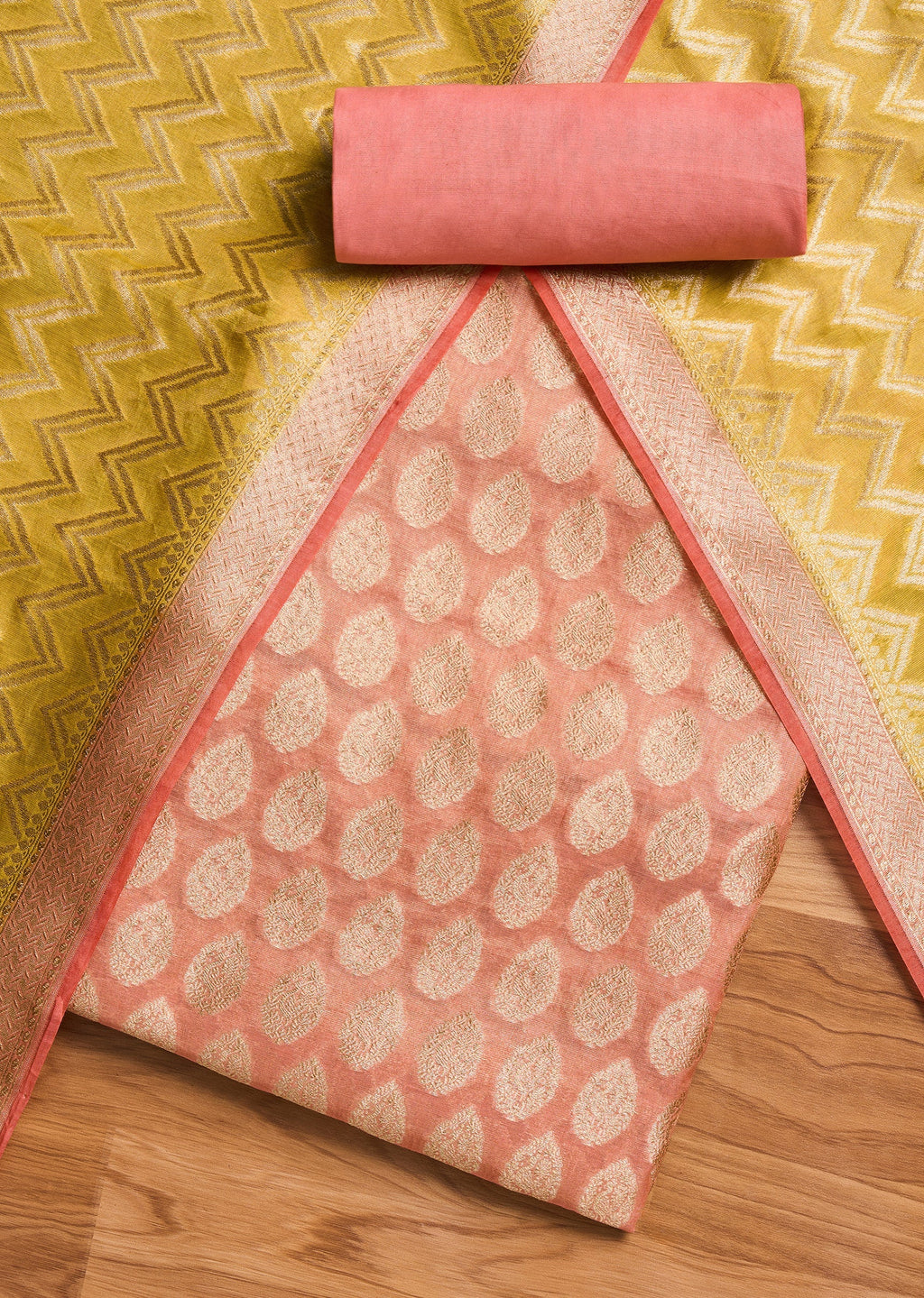 Pink Banarasi Brocade Suit