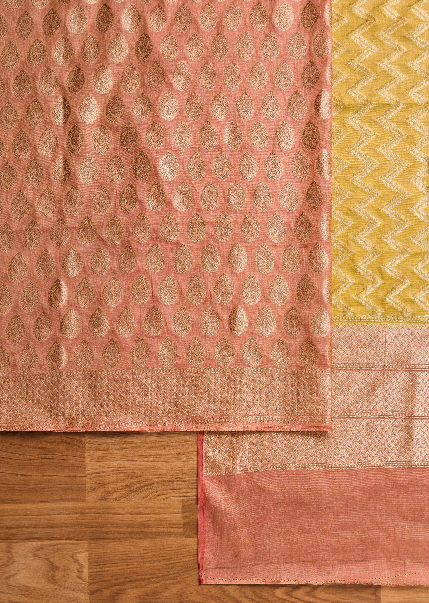 Pink Banarasi Brocade Suit
