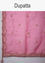 Pink Banarasi Silk Floral Jaal Weave Saree with Unstitched Blouse