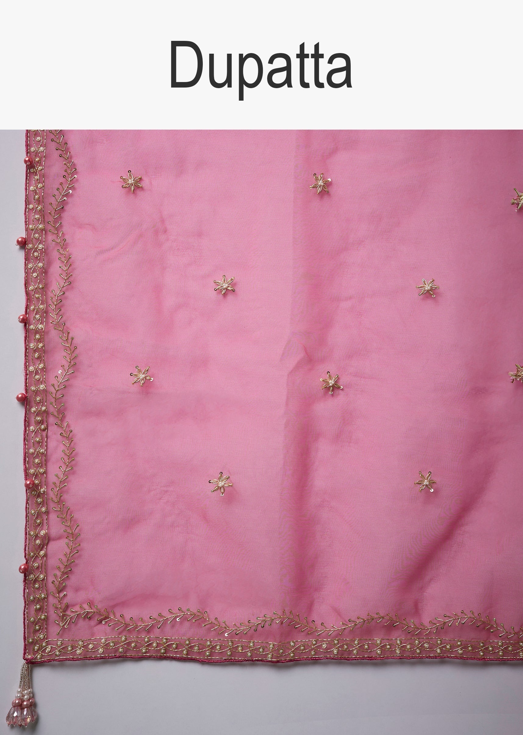 Pink Banarasi Silk Floral Jaal Weave Saree with Unstitched Blouse