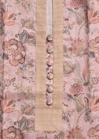 Pink Cotton Printed Unstitched Suit Set