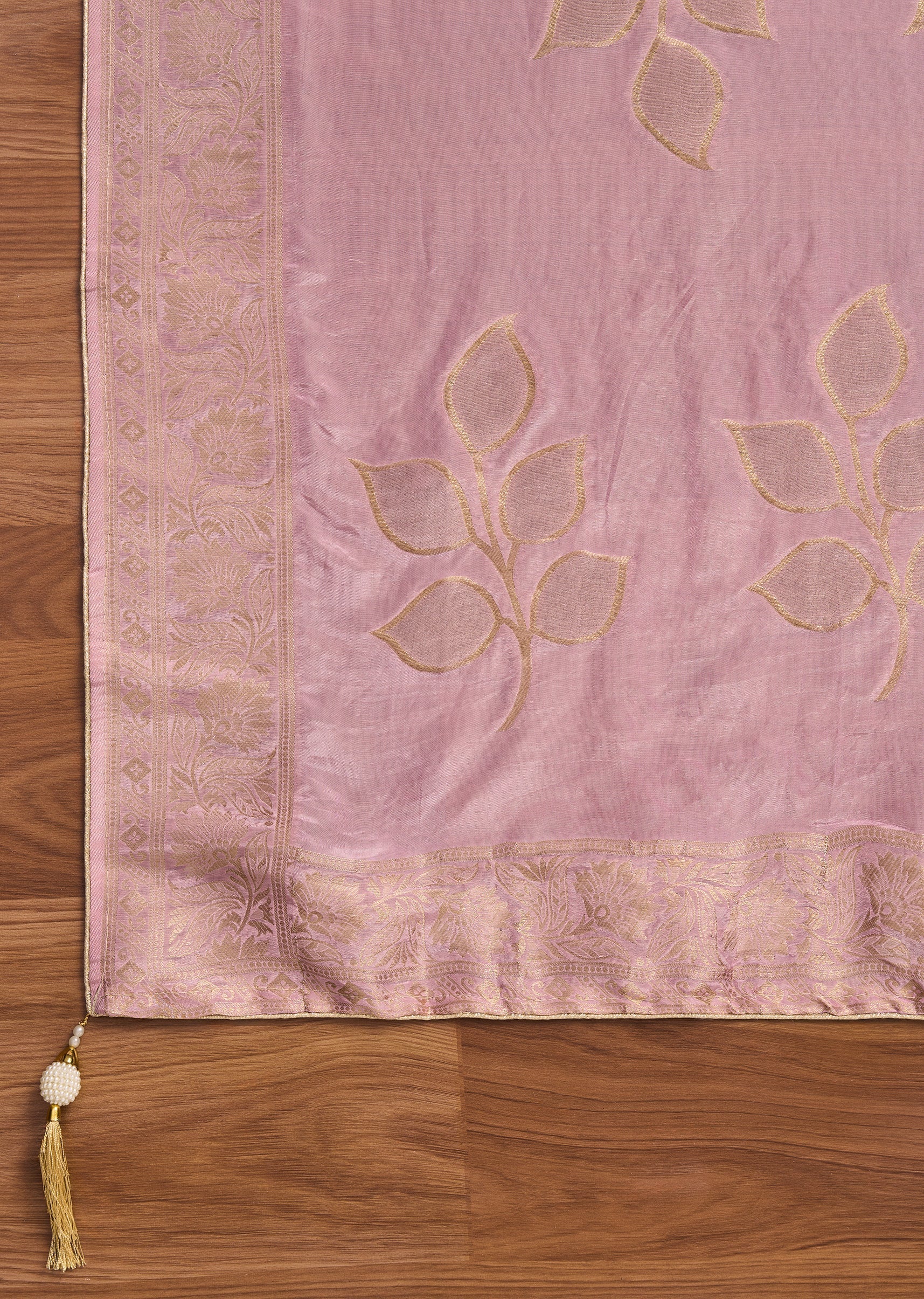 Pink Crepe Unstitched Suit With Dupatta