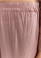 Pink Printed Chanderi Anarkali Set With Thread Work