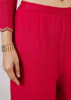 Pink Silk Palazzo Set With Zari And Sequins Work