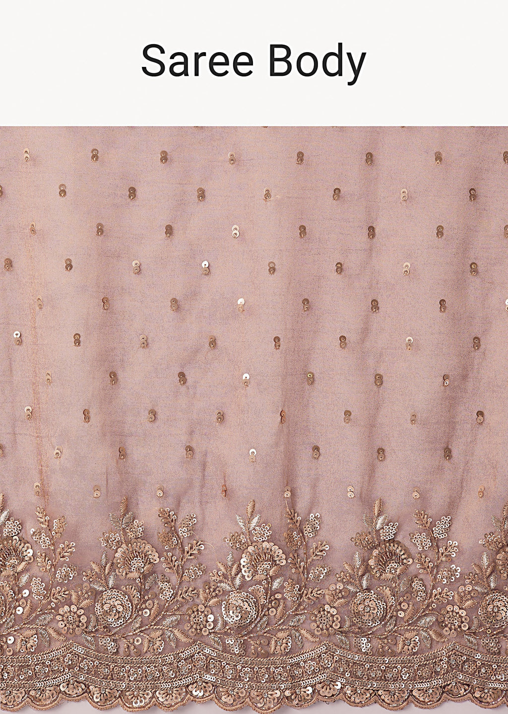 Pink Tissue Saree With Heavy Sequin And Cutdana Embroidered Border