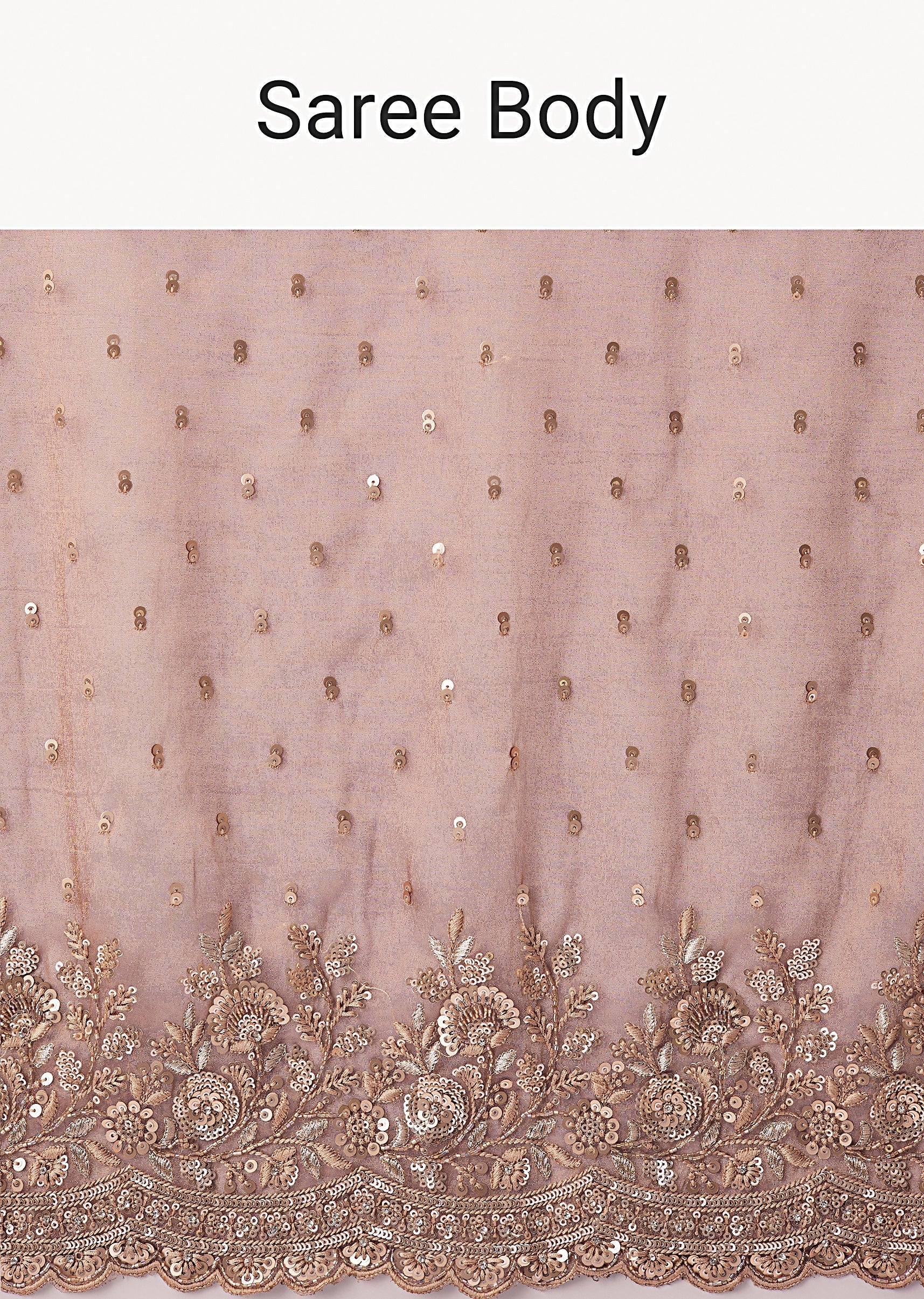 Pink Tissue Saree With Heavy Sequin And Cutdana Embroidered Border