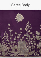 Elegant Purple Dola Silk Zari Butti Saree