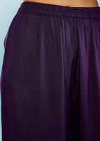 Purple Indo-Western Co-ord Set With Mirror And Cut Dana Work