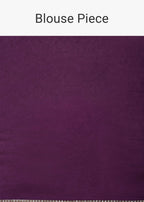 Purple Silk Bandhani Print Saree With Gota Embroidery And Unstitched Blouse Piece