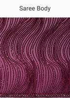 Wine Sequins Saree With An Embellished Border