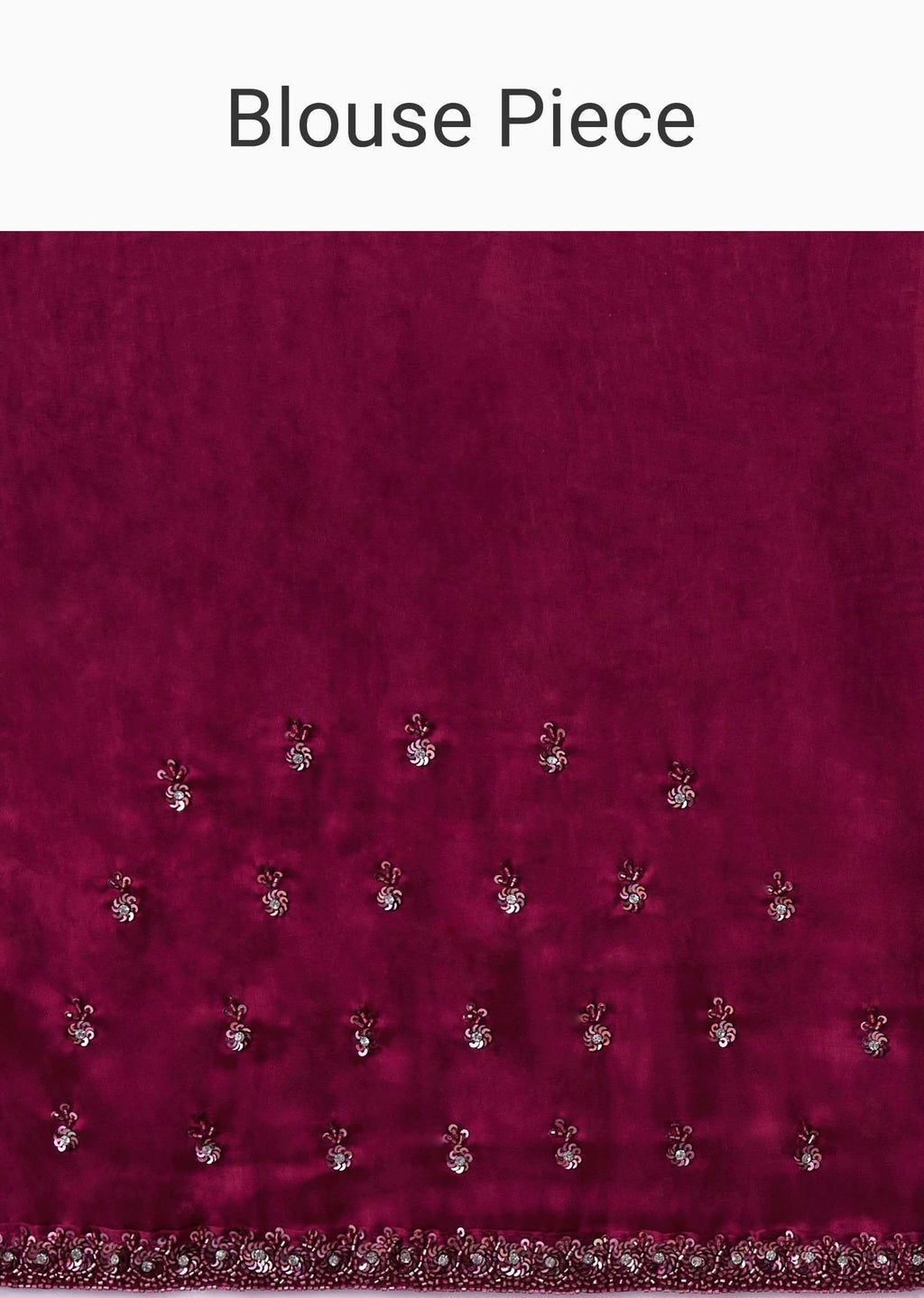 Wine Sequins Saree With An Embellished Border