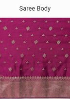 Purple Banarasi Silk Handloom Saree With Woven Motifs And Unstitched Blouse Piece