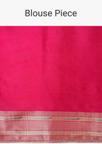 Pink Silk Muniya Paithani Saree With Multicolour Floral Motifs